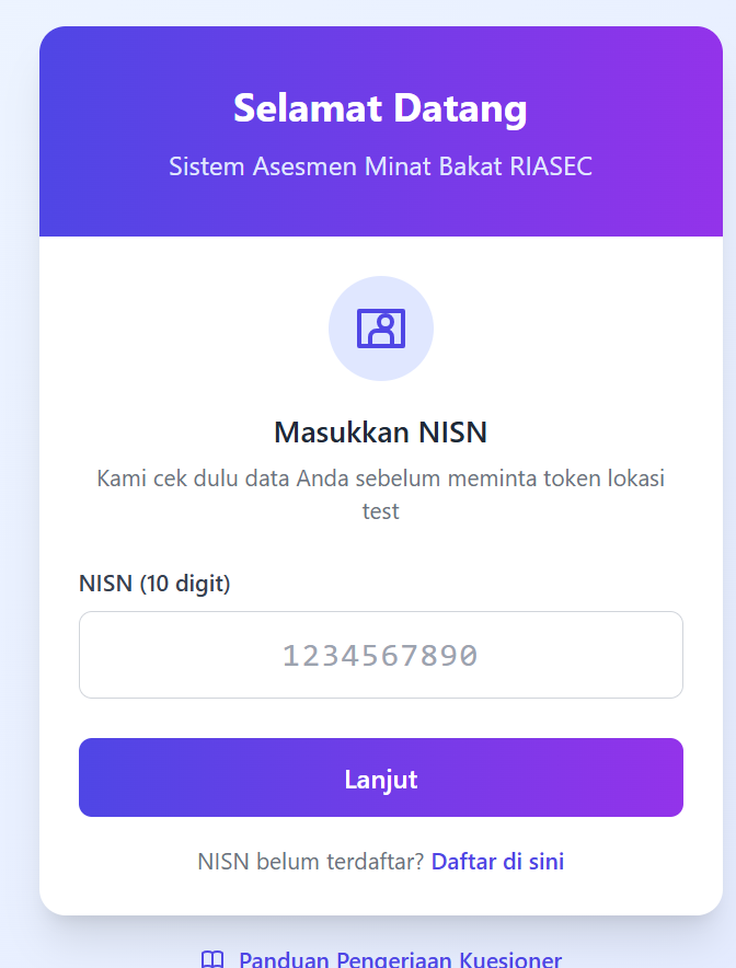 Halaman Login Siswa